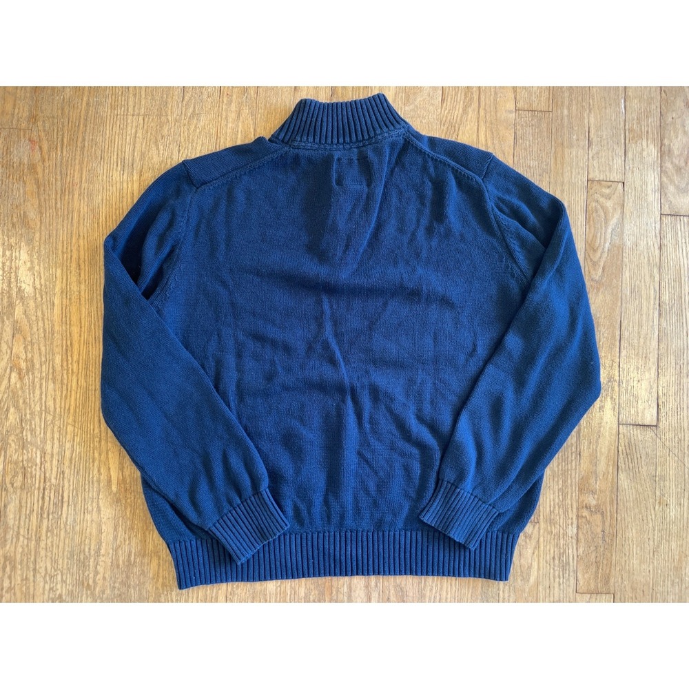 St Johns Bay Mens XL Navy Blue Cotton Quarter Zip Pullover Sweater‎ Mock Neck - Picture 8 of 8
